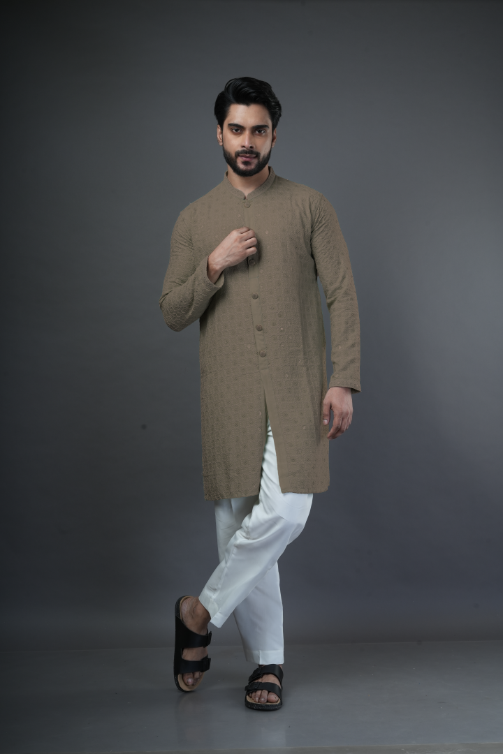 Shiffli embroidered kurta