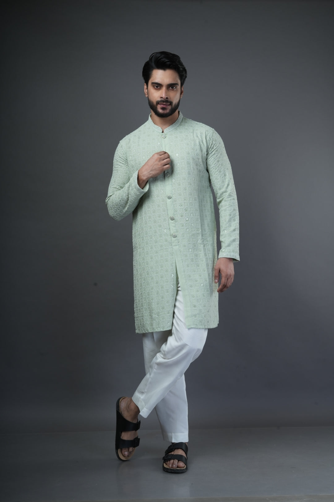 Shiffli embroidered kurta