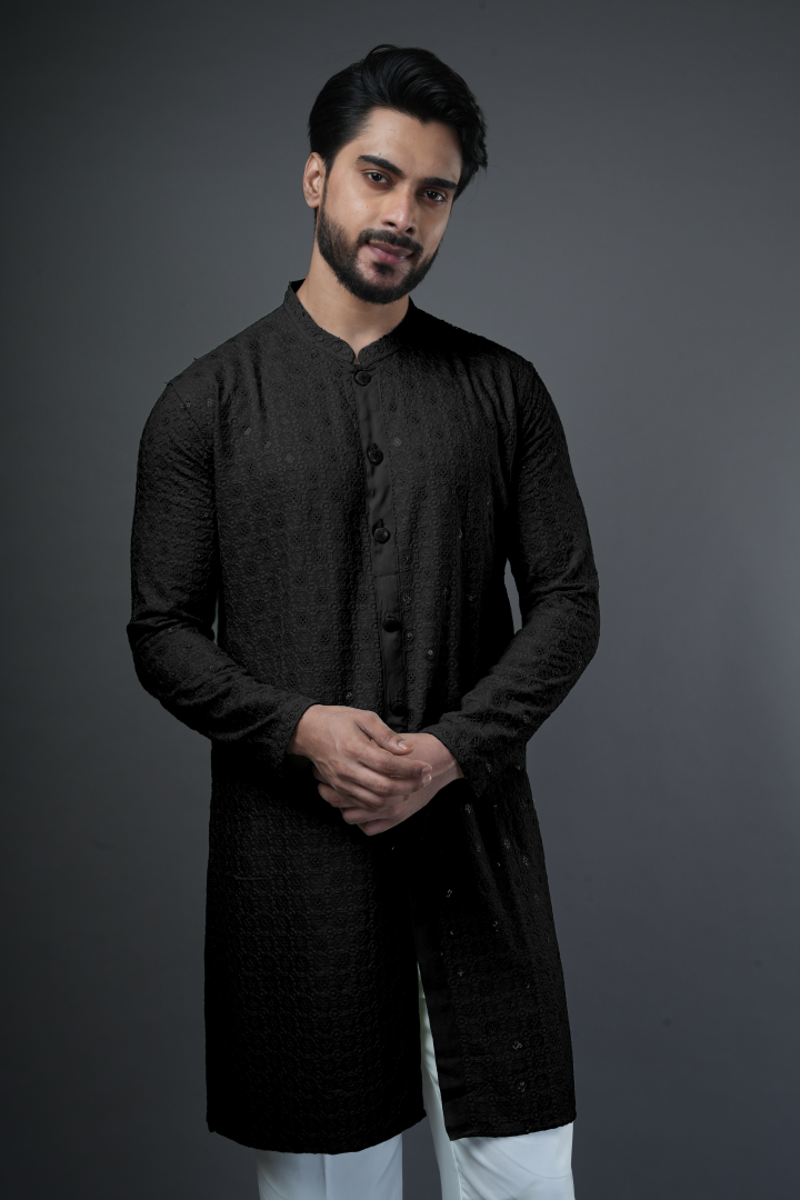 Shiffli embroidered kurta