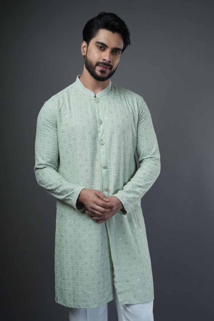 Shiffli embroidered kurta