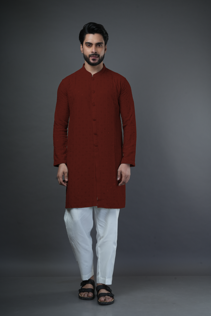 Shiffli embroidered kurta