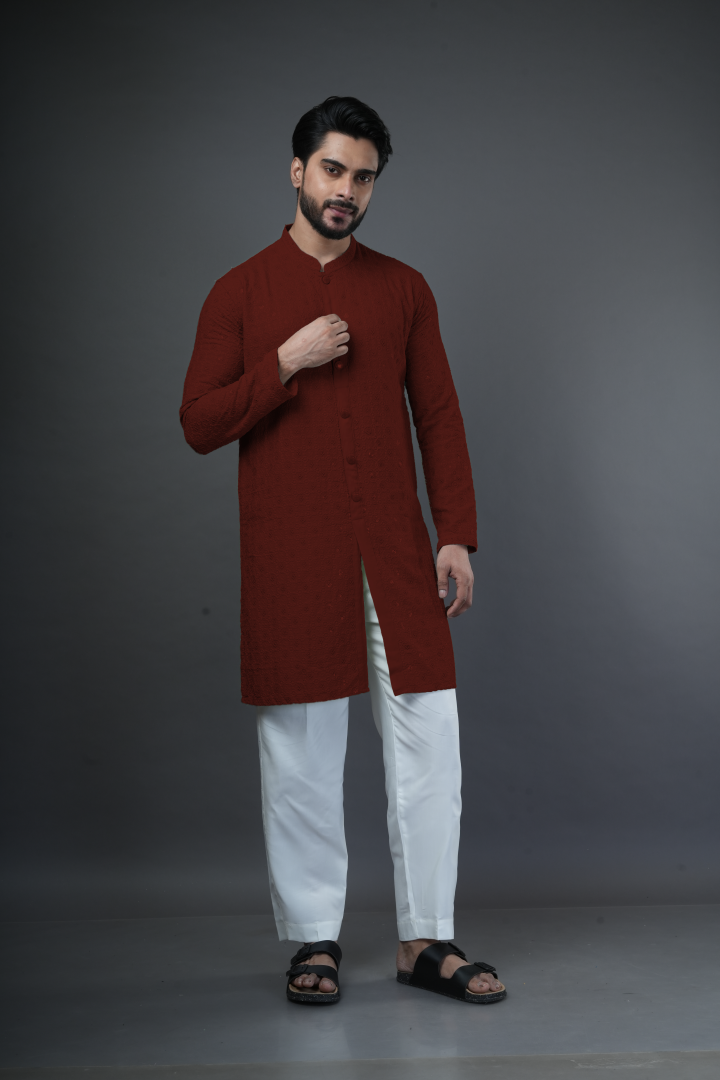 Shiffli embroidered kurta