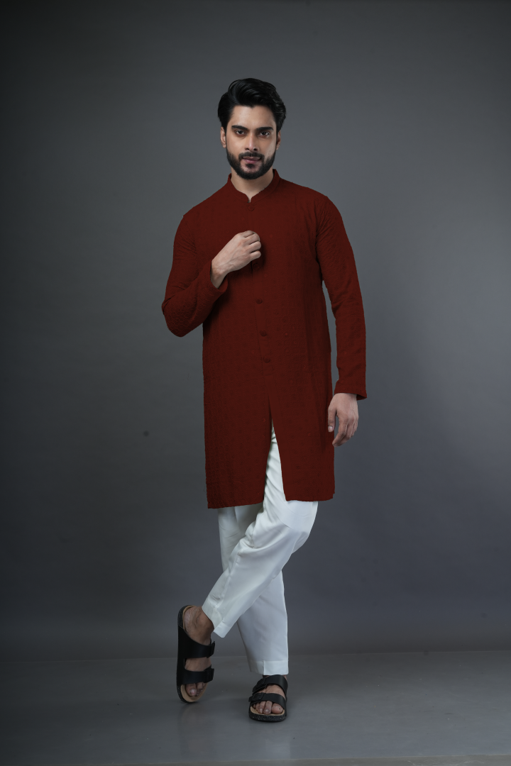 Shiffli embroidered kurta