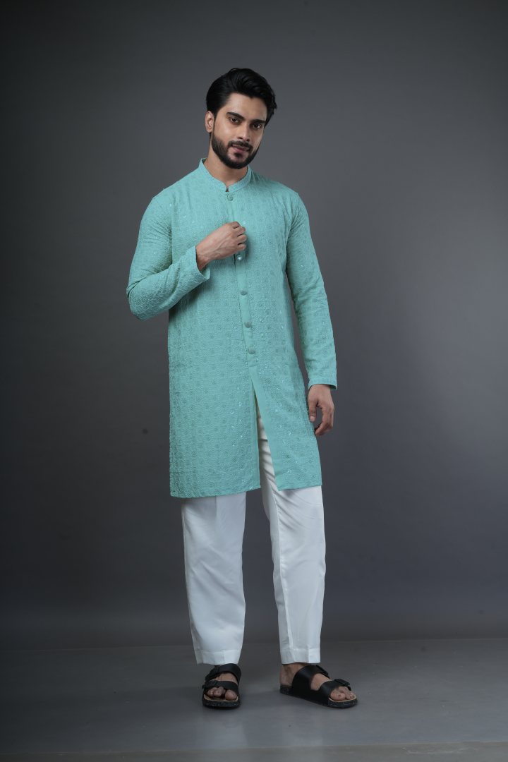 Shiffli embroidered kurta