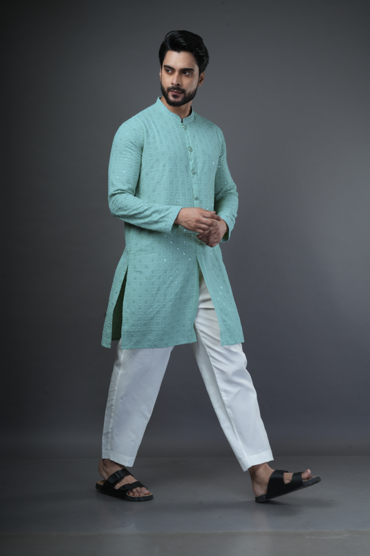 Shiffli embroidered kurta