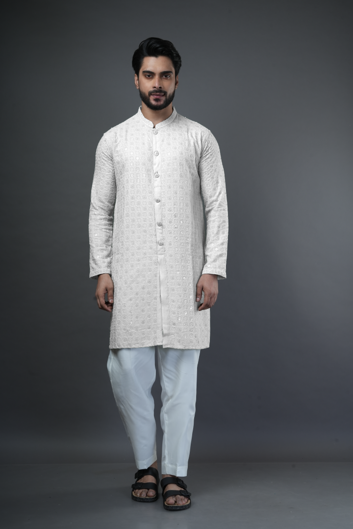 Shiffli embroidered kurta