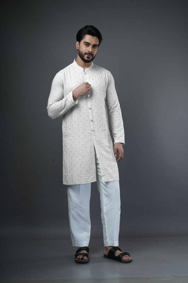 Shiffli embroidered kurta