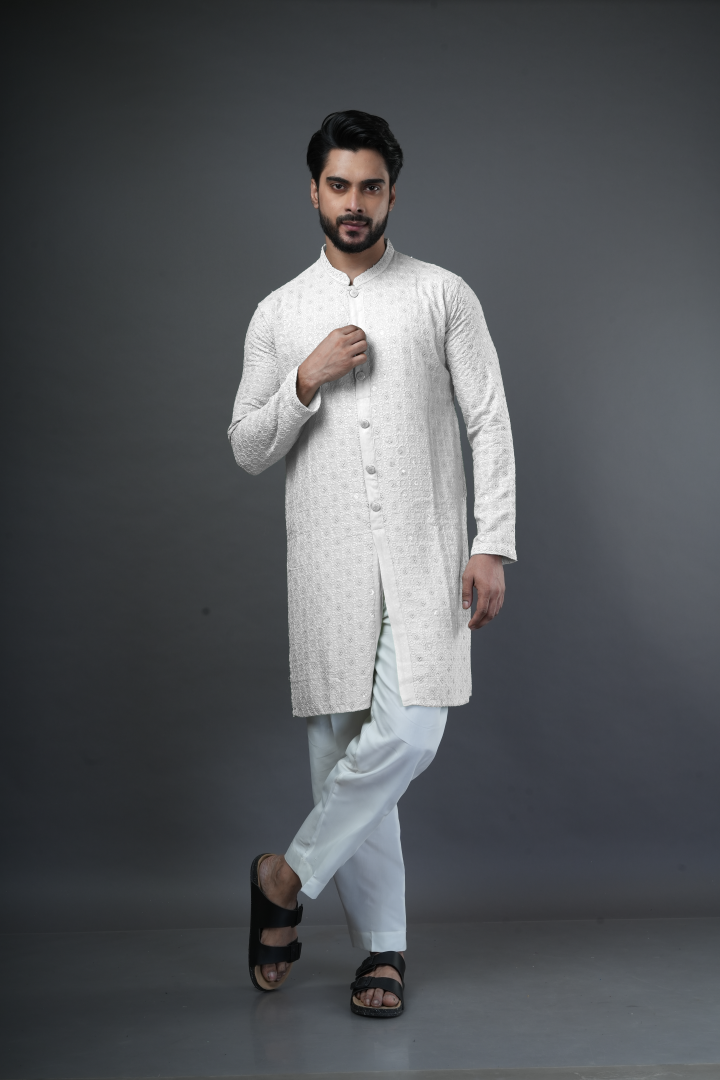 Shiffli embroidered kurta