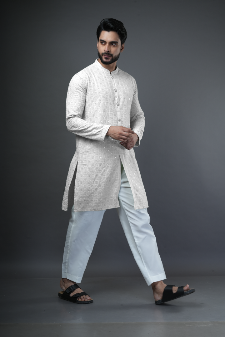 Shiffli embroidered kurta