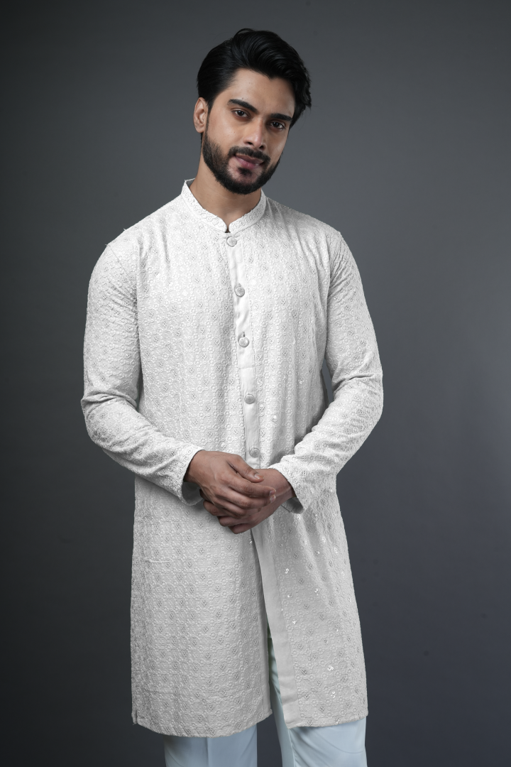 Shiffli embroidered kurta